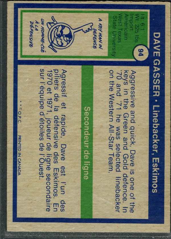 94 Dave Gasser 1972 O Pee from Chee Back