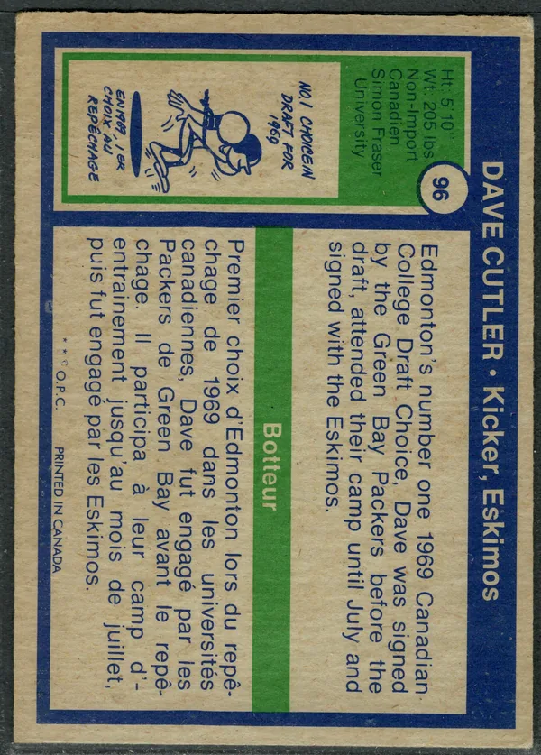 96 Dave Cutler 1972 O Pee from Chee Back