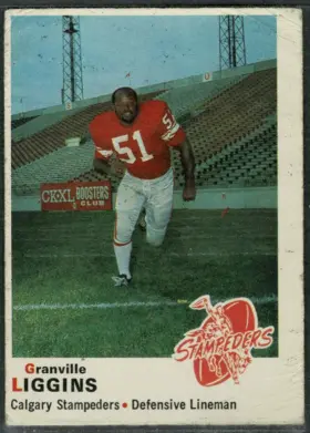 1970 O-Pee-Chee Granville Liggins #96 UPI National College Lineman of the Year Calgary Stampeders VG 3
