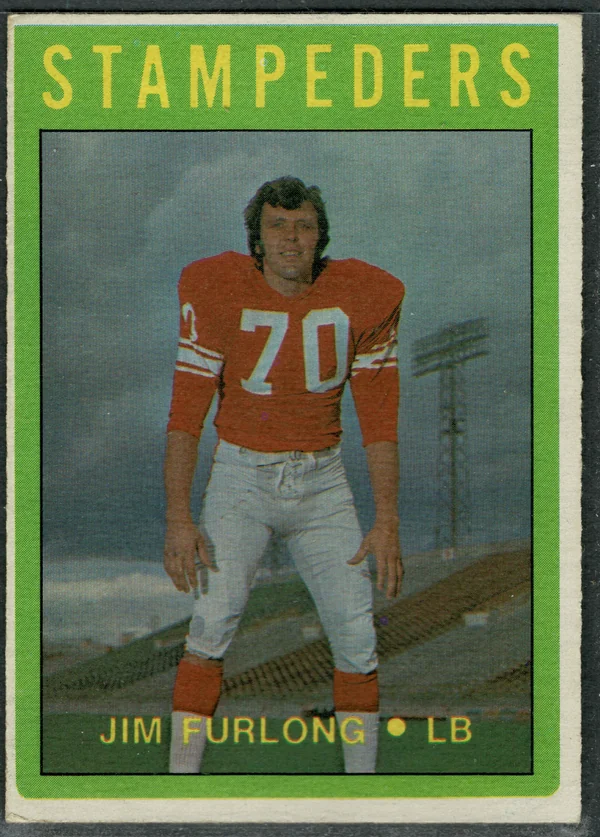 1972 O-Pee-Chee CFL Jim Furlong #62 Grey Cup Champion Calgary Stampeders
