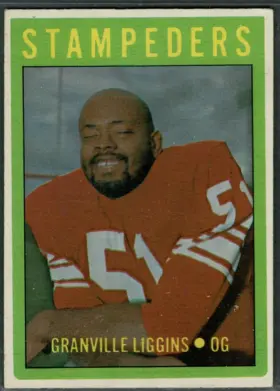 1972 O-Pee-Chee CFL Granville Liggins #64 All-Star Calgary Stampeders