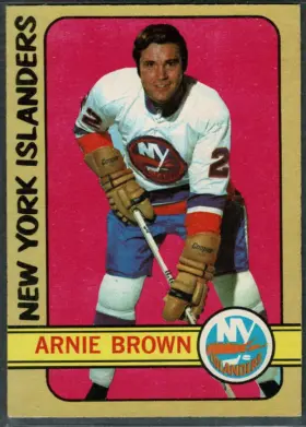 1972-73 O-Pee-Chee Arnie Brown #144 Bilingual Back New York Islanders
