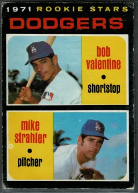 1971 O-Pee-Chee Bob Valentine Mike Strahler #188 Rookie Stars Los Angeles Dodgers